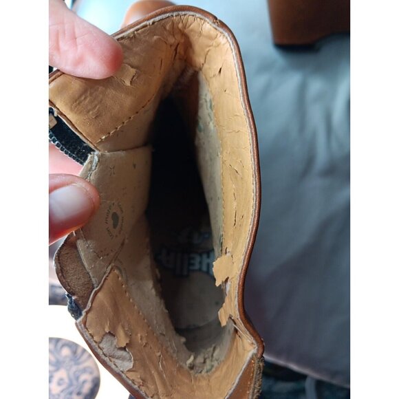 Hella Vintage 90s Motorcycle Riding Ankle Boots Women 7 Icon Moto Brown FLAW - Picture 13 of 15